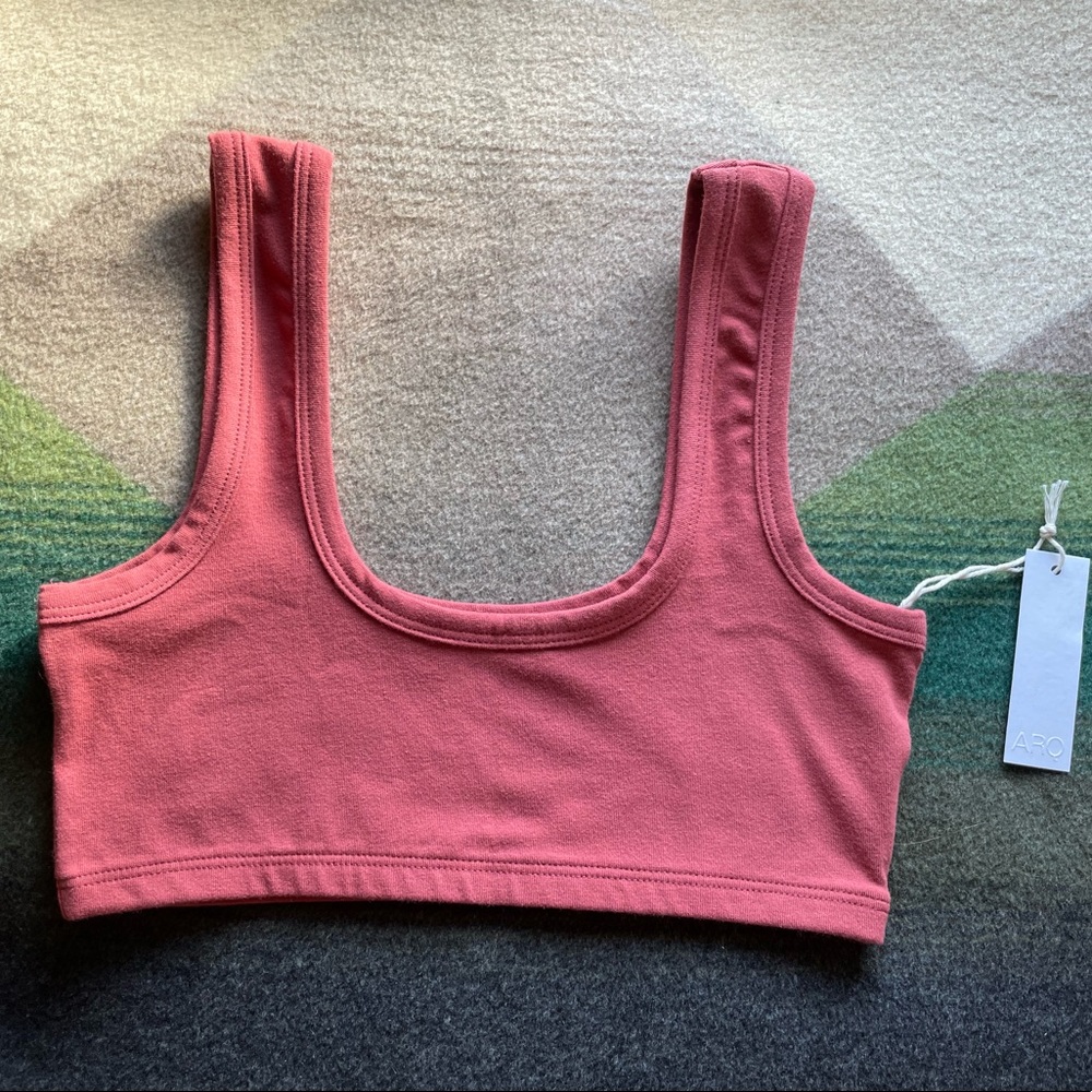 Arq NWT Wide Strap Bra—Rose Quartz